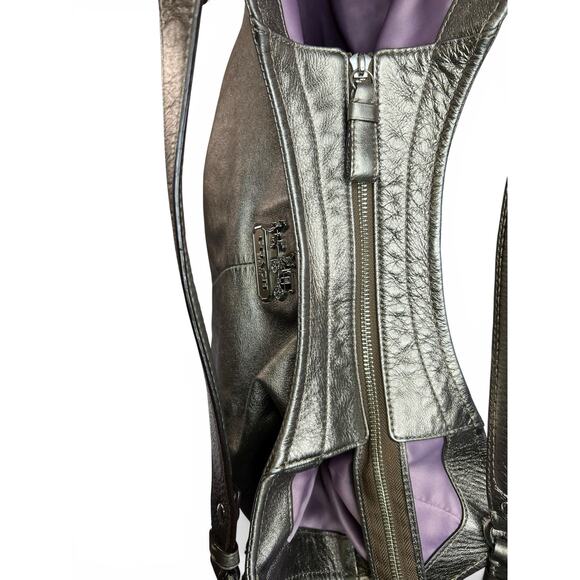 COACH Madison Metallic Pewter Leather 15958 Bag & Matching Wallet Set - Picture 7 of 16